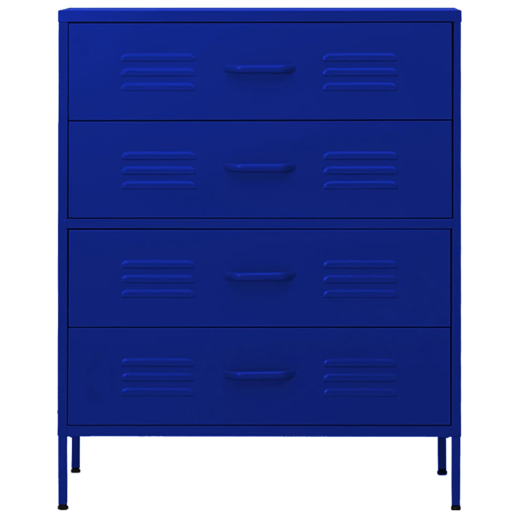 Kommode Marineblau 80x35x101,5 cm Stahl