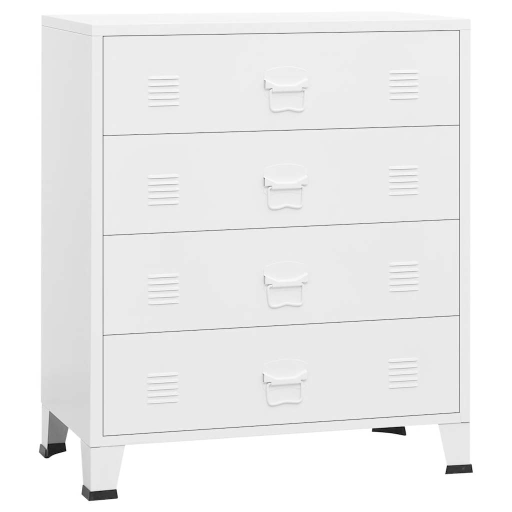 Industrial Kommode mit Schubladen Weiß 78x40x93 cm Metall
