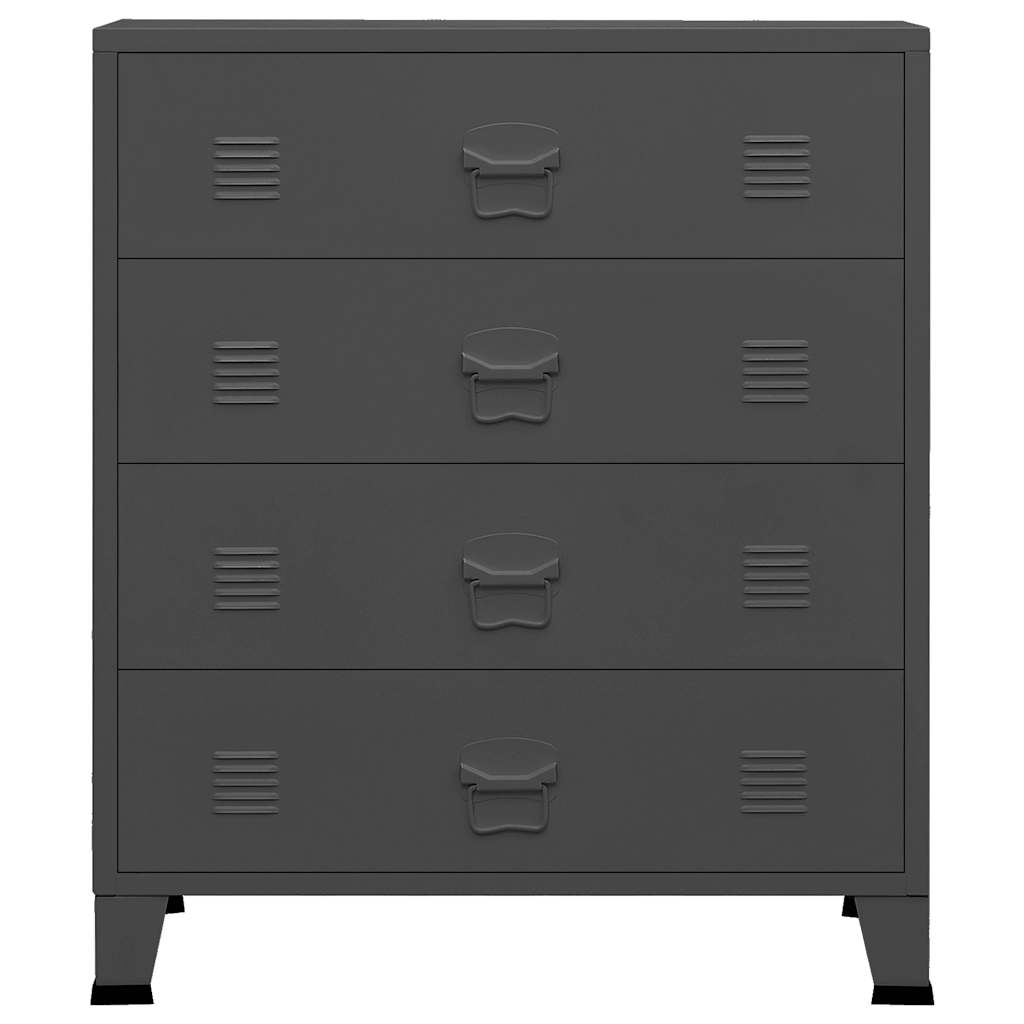 Industrial Kommode mit Schubladen Anthrazit 78x40x93 cm Metall