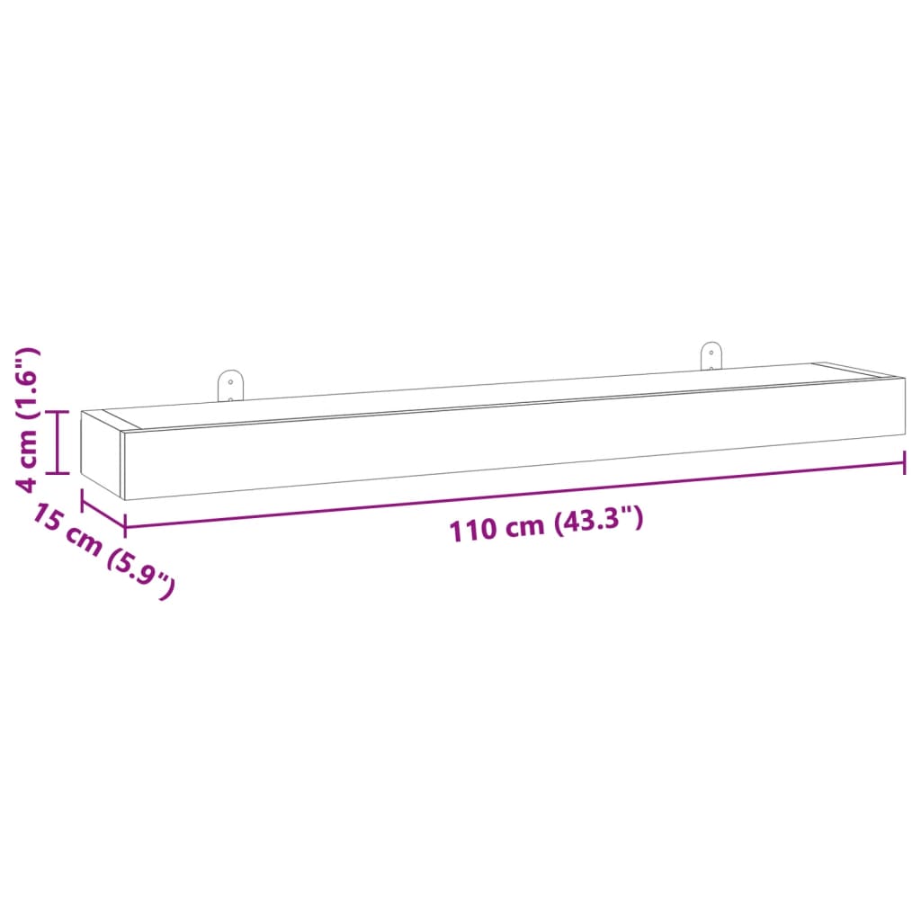 Wandregale 2 Stk. 110x15x4 cm Massivholz Teak