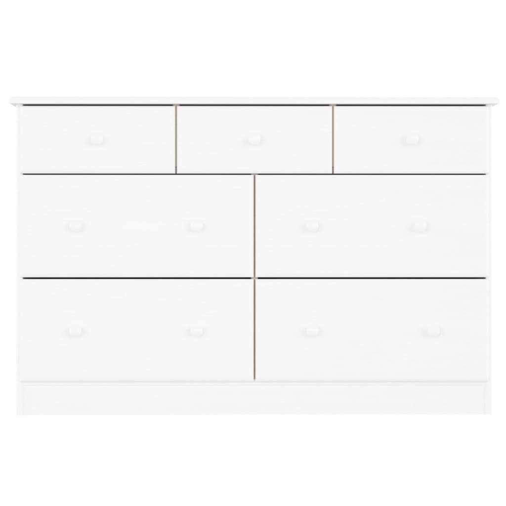 Kommode ALTA Weiß 112x35x73 cm Massivholz Kiefer