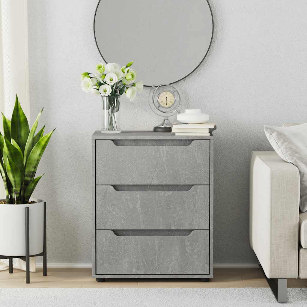 Sideboard VISNES Betongrau 60x40x73 cm Holzwerkstoff