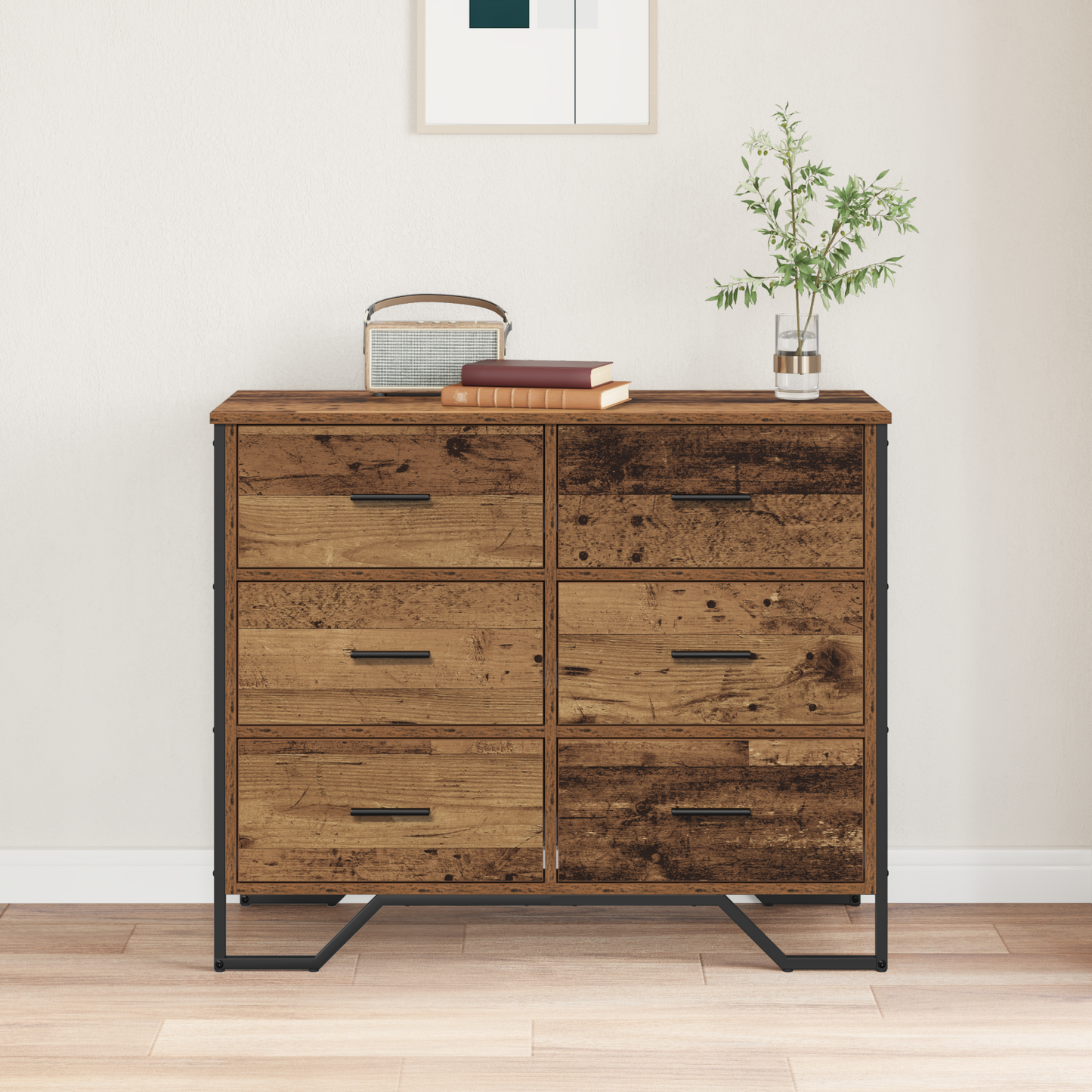 Kommode Altholz 91x35.5x74.5 cm Holzwerkstoff