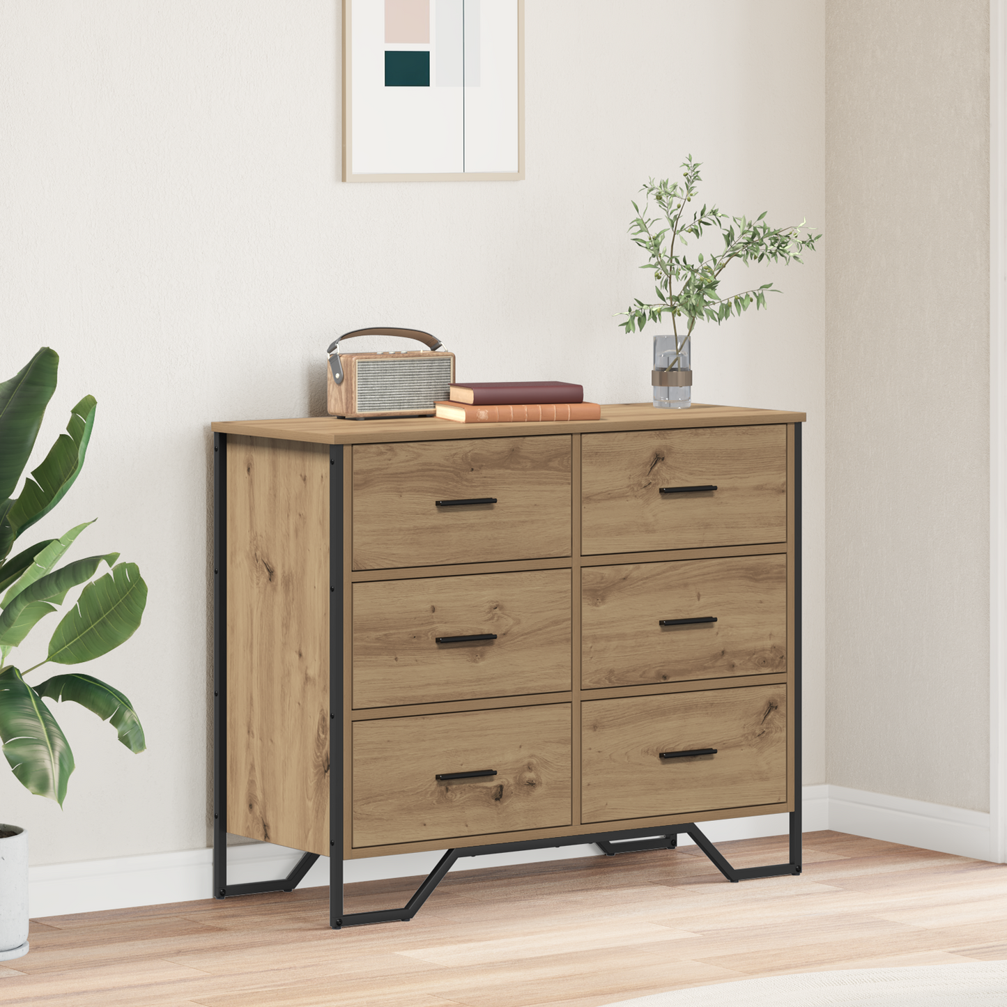Kommode Artisan Eiche 91x35.5x74.5 cm Furnier