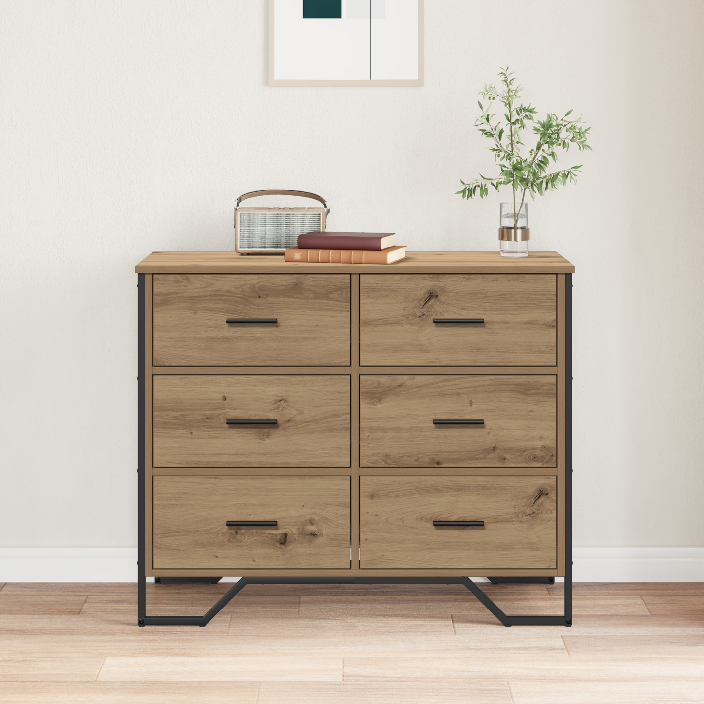 Kommode Artisan Eiche 91x35.5x74.5 cm Furnier