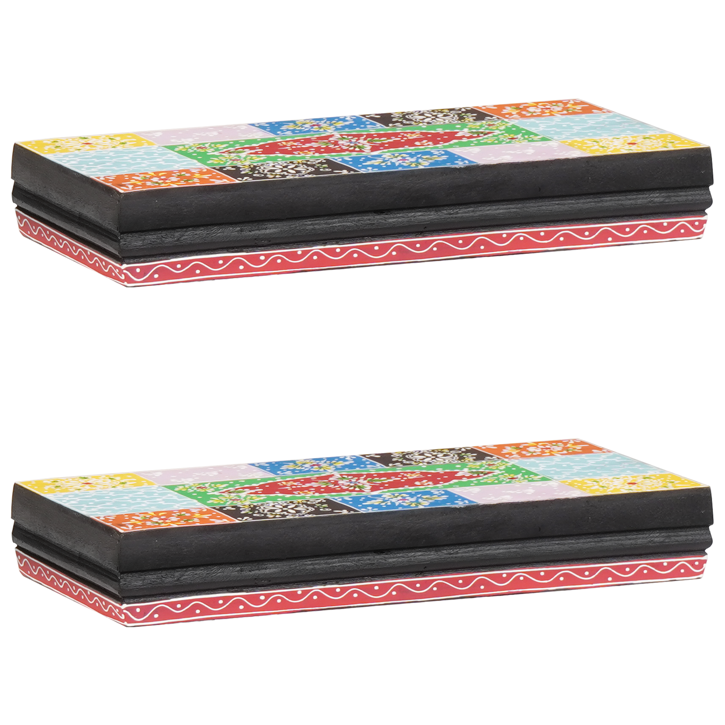 Wandregale 2 Stück 40x20x6 cm Massivholz Mango