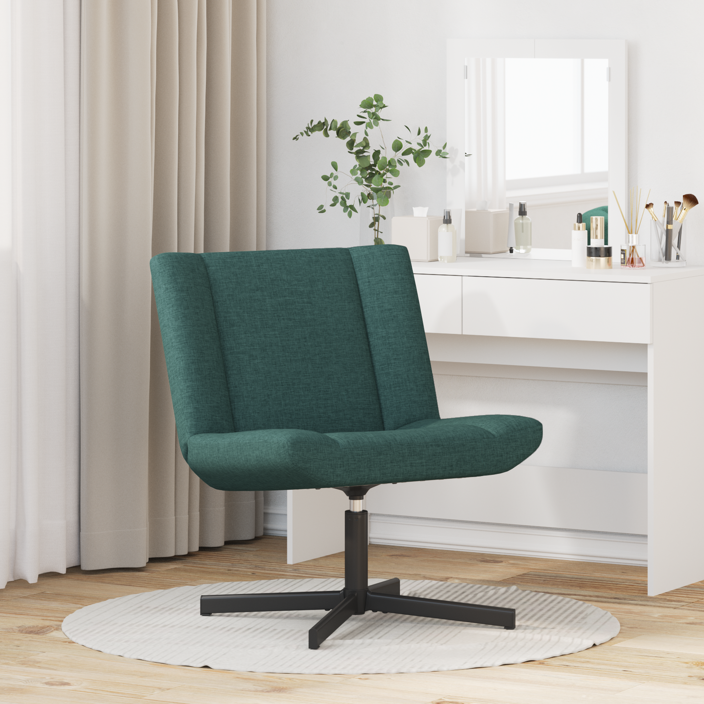 Akzentstuhl Dunkelgrün Polyester Standard Höhenverstellbar