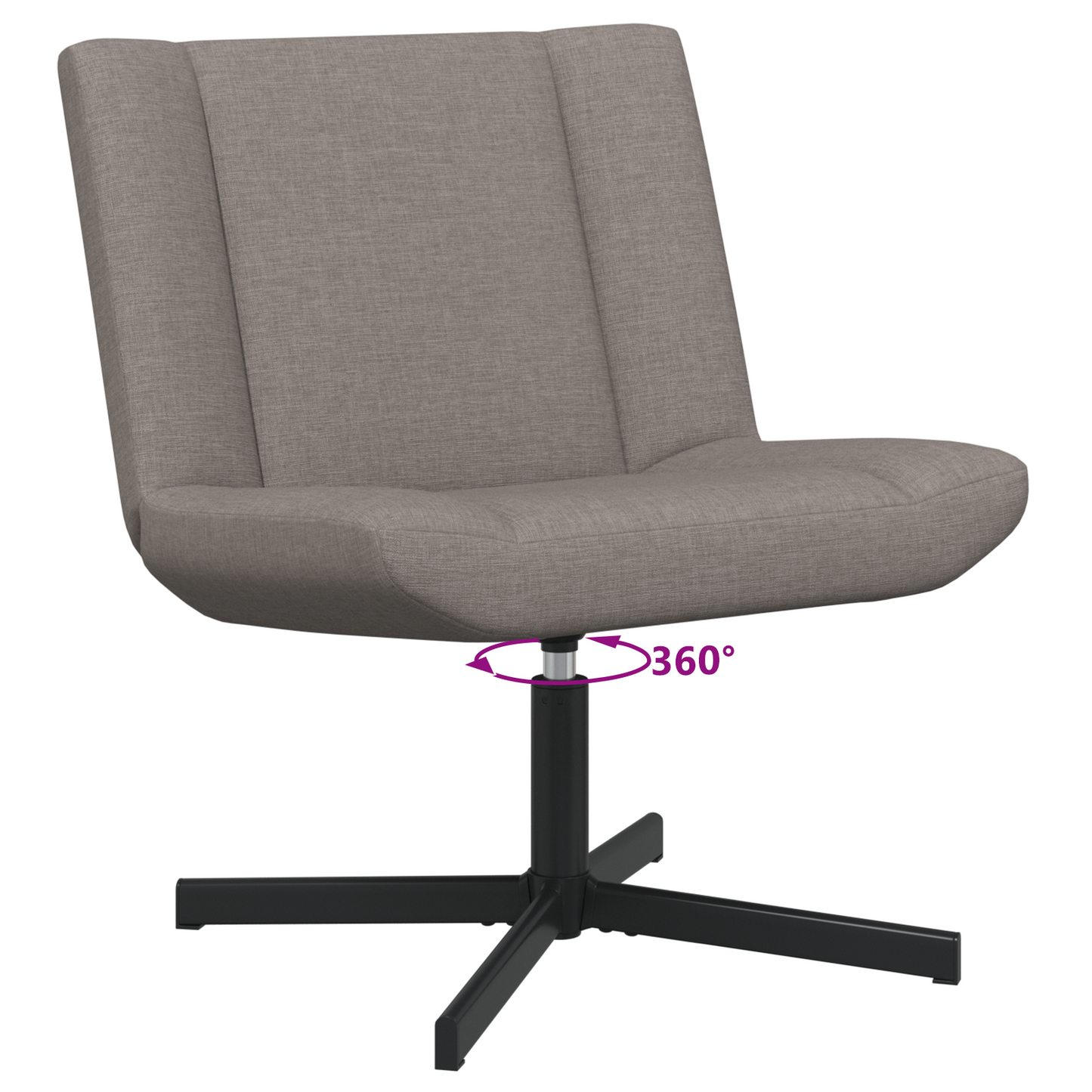 Akzentstuhl Taupe Stoff, Metallbasis Standard Ergonomisch