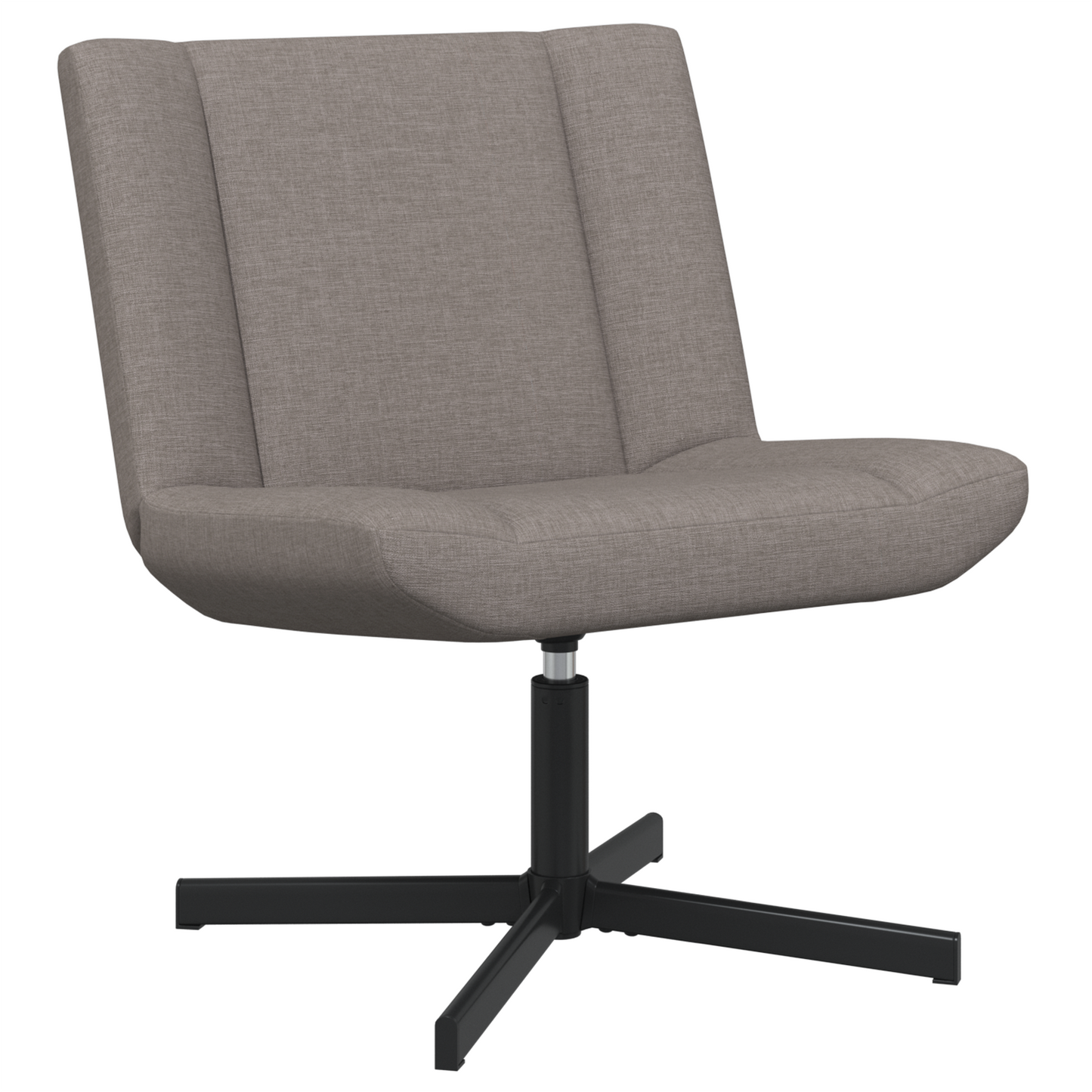 Akzentstuhl Taupe Stoff, Metallbasis Standard Ergonomisch