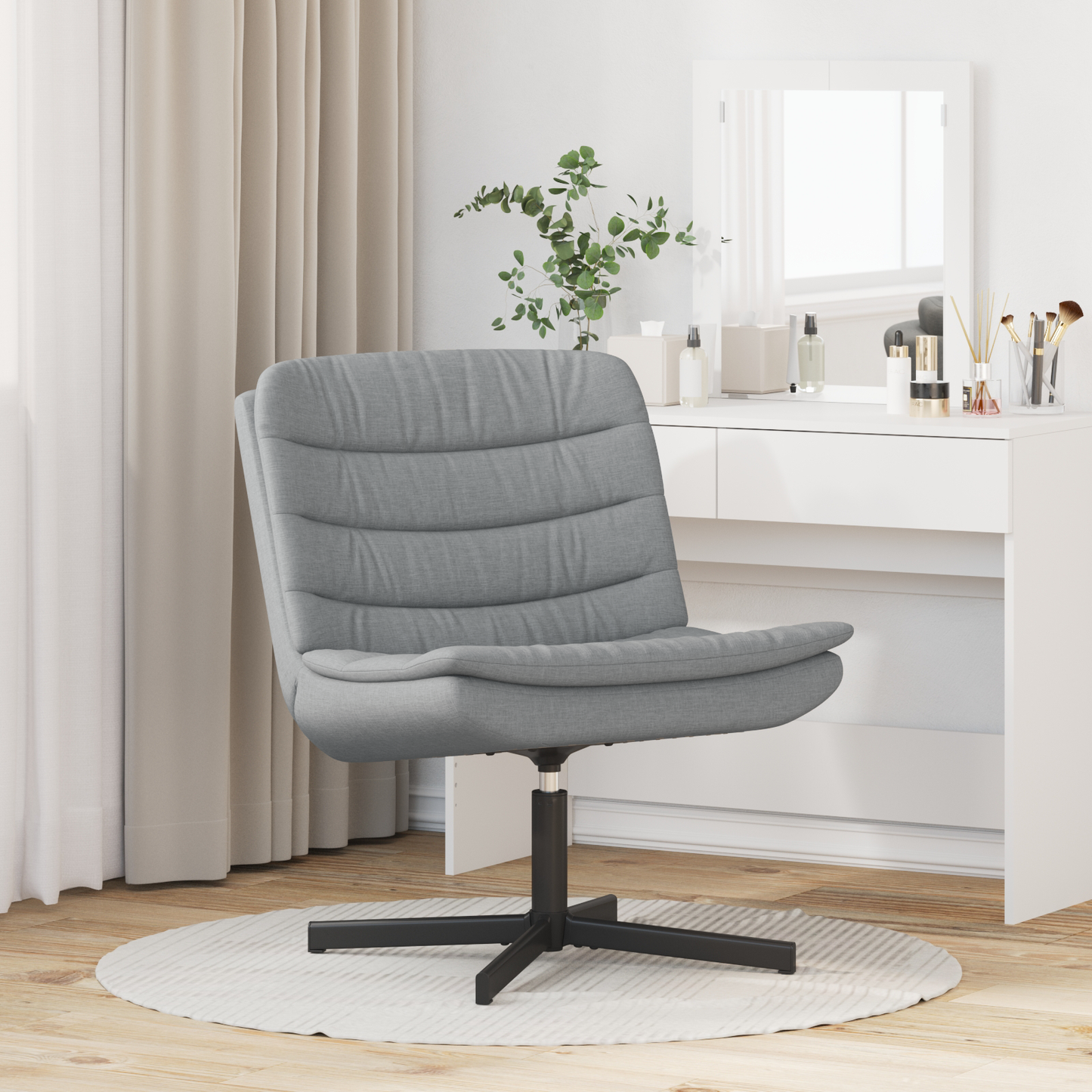 Drehstuhl Hellgrau Stoff Standard Ergonomisch