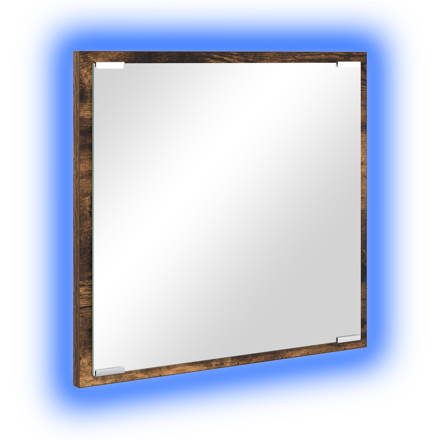 LED Badspiegel Geräucherte Eiche 40x8.5x37 cm Holzwerkstoff