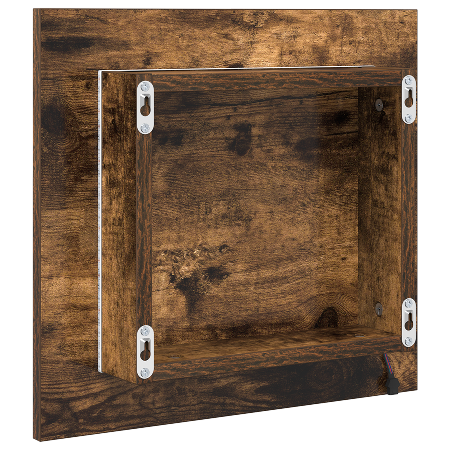 LED Badspiegel Geräucherte Eiche 40x8.5x37 cm Holzwerkstoff