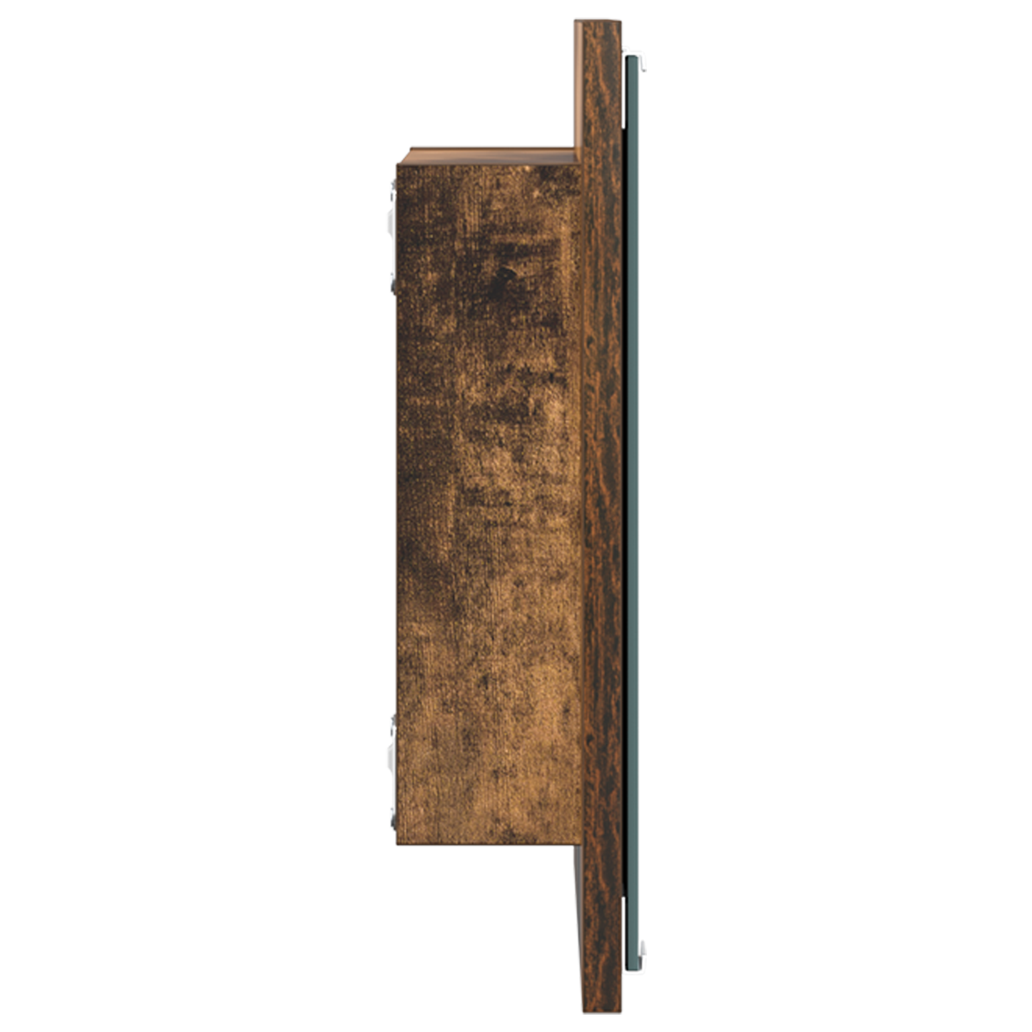LED Badspiegel Geräucherte Eiche 40x8.5x37 cm Holzwerkstoff