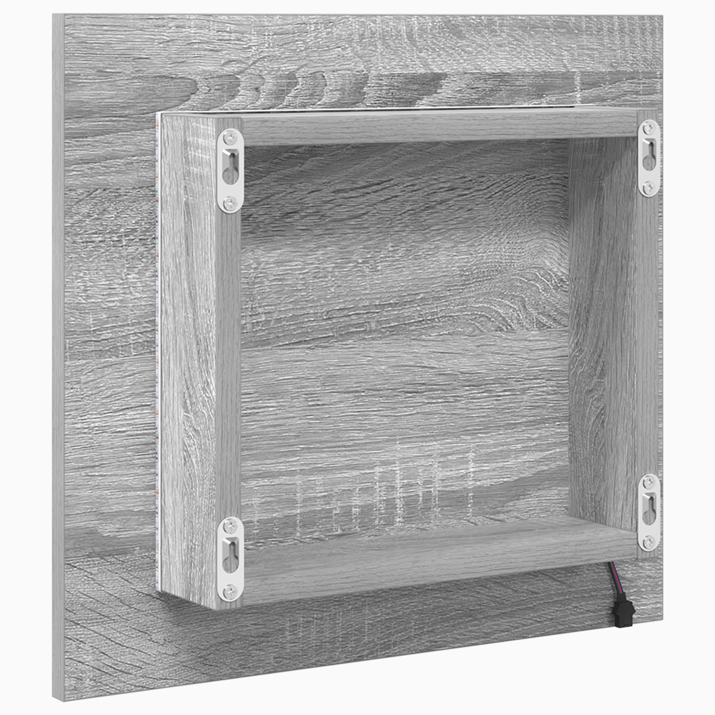 LED Badezimmer Spiegel Grauer Sonoma 40x8.5x37 cm Werkstoff Holz