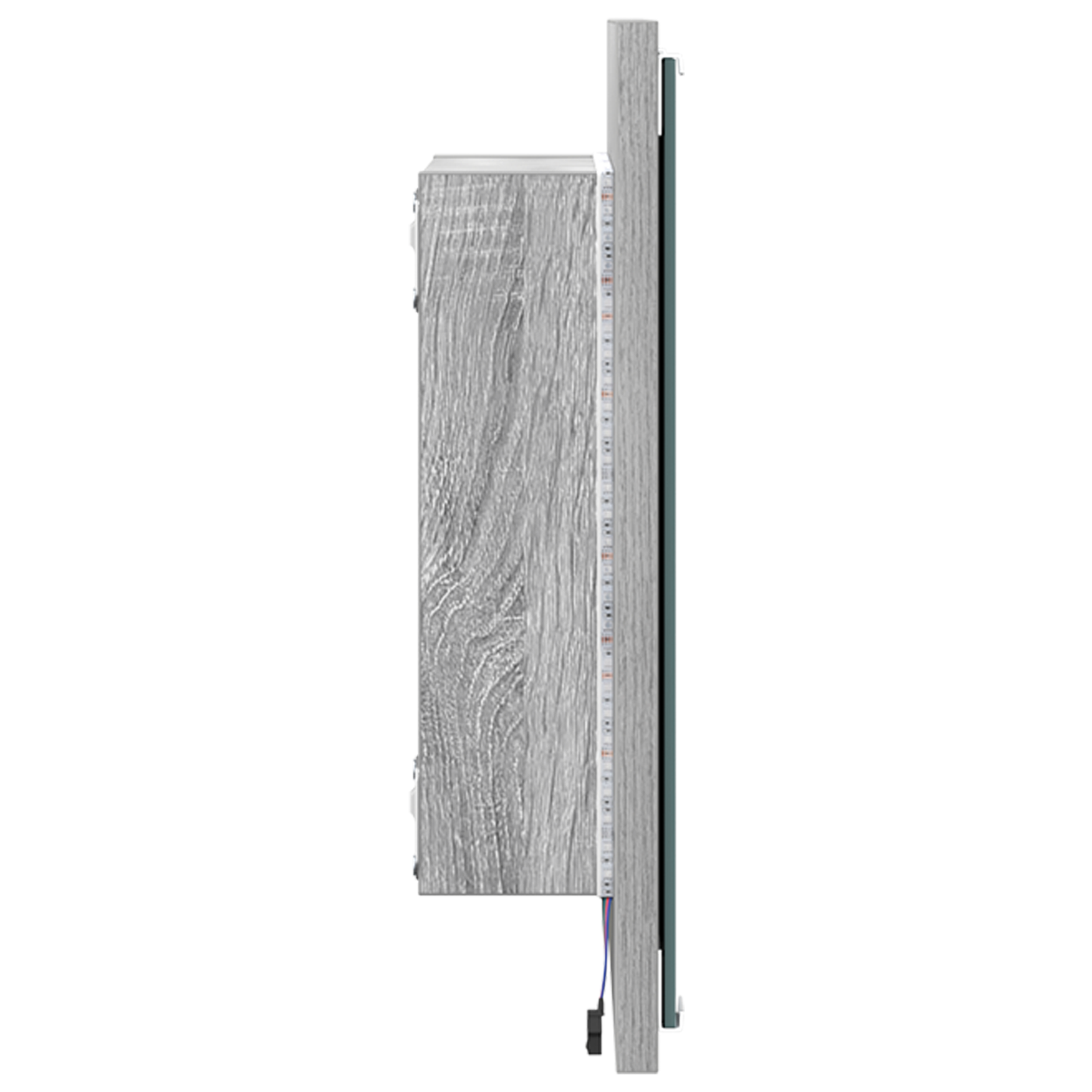 LED Badezimmer Spiegel Grauer Sonoma 40x8.5x37 cm Werkstoff Holz