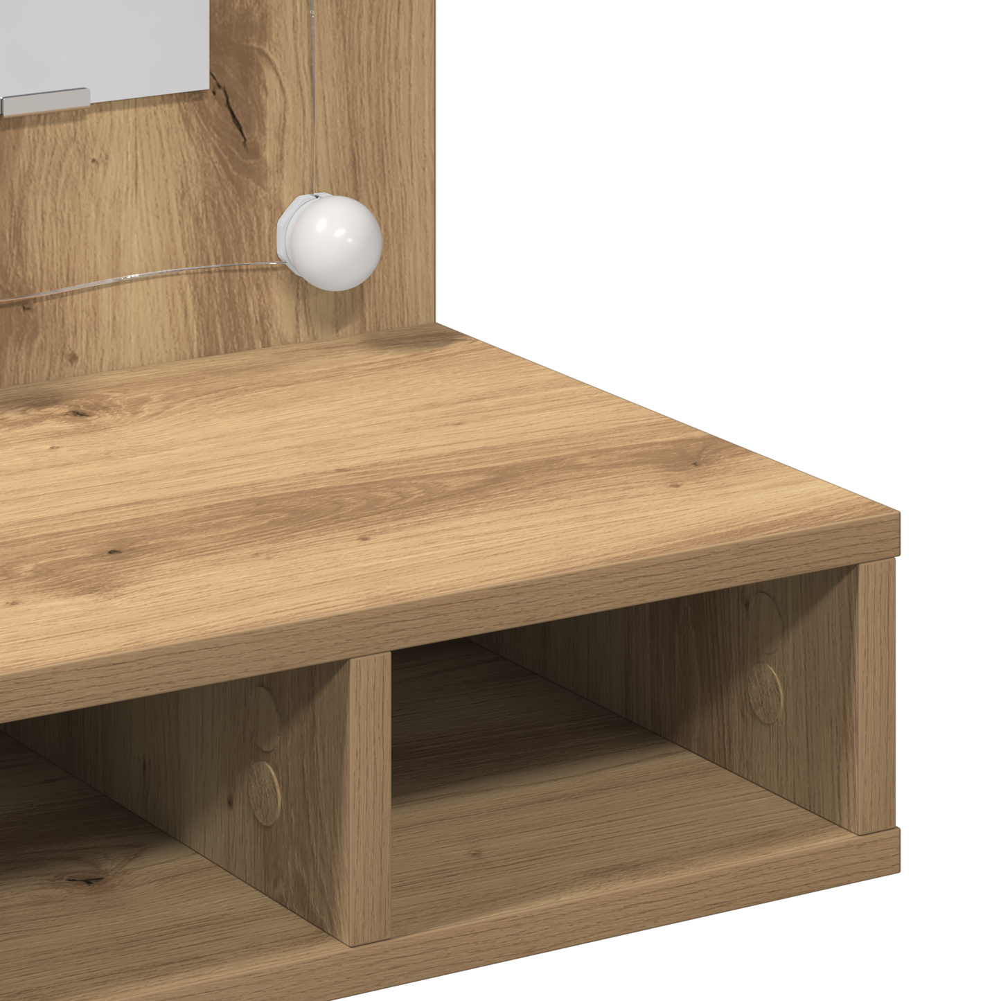 Waschtisch mit Spiegel Eiche MDF, Glas 60 x 31.5 x 62 cm