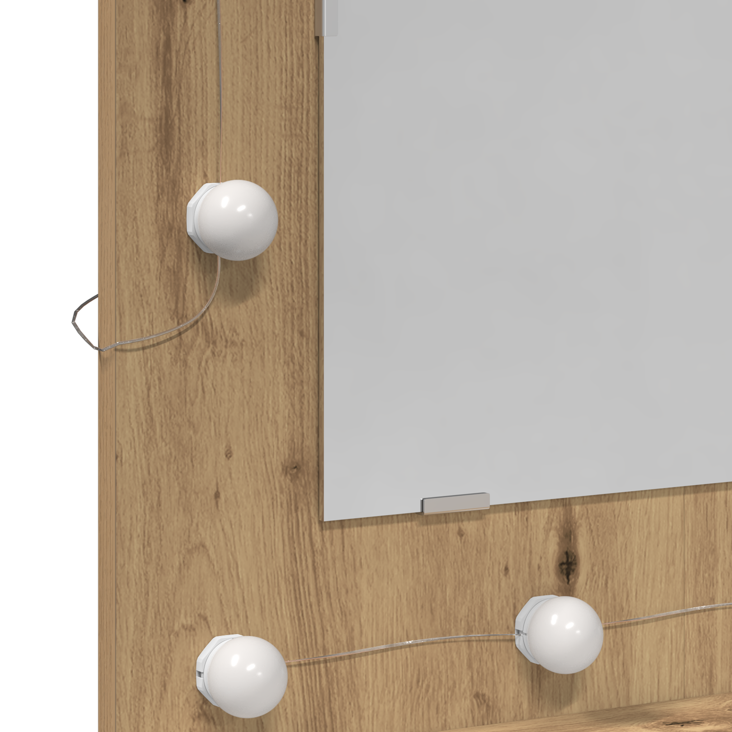 Waschtisch mit Spiegel Eiche MDF, Glas 60 x 31.5 x 62 cm