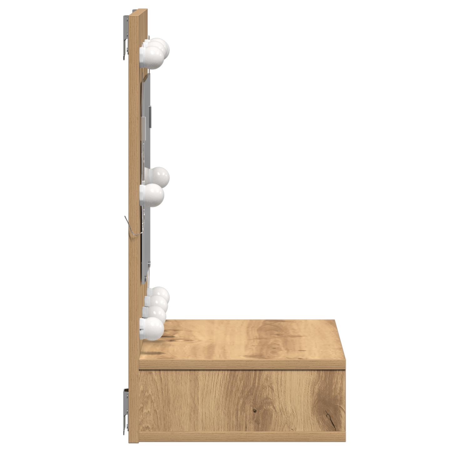 Waschtisch mit Spiegel Eiche MDF, Glas 60 x 31.5 x 62 cm