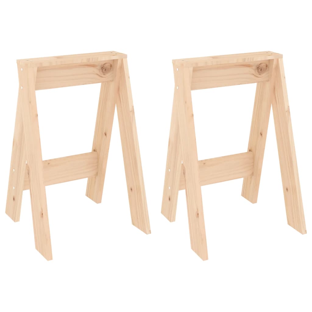 Hocker 2 Stk. 40x40x60 cm Massivholz Kiefer