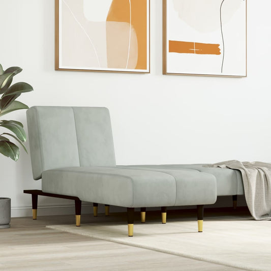 Chaiselongue Hellgrau Samt