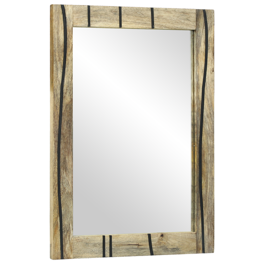Badezimmerspiegel 50x70x30 cm Massivholz Mango