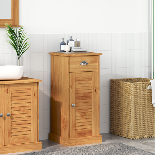 Badezimmerschrank 'VIGO'mit Schublade 37x34x80 cm aus Massivholz