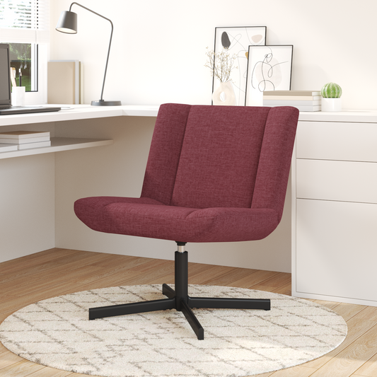 Drehstuhl Weinrot Polyester mit Metallbasis Standard Drehbar