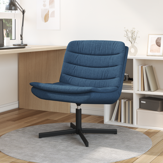 Drehstuhl Blau Stoff und Metall Standard Drehbar
