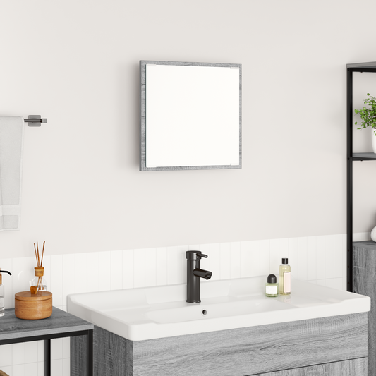 LED Badezimmer Spiegel Grauer Sonoma 40x8.5x37 cm Werkstoff Holz