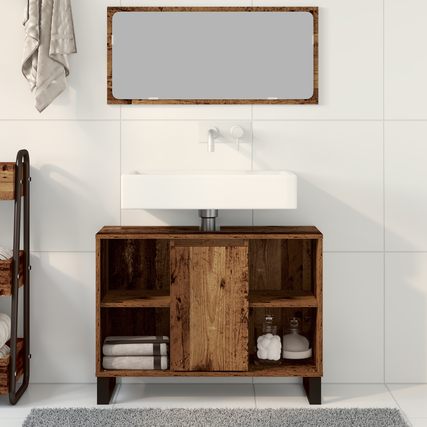 Badezimmer-Waschtisch Altes Holz Spanplatte Mittel